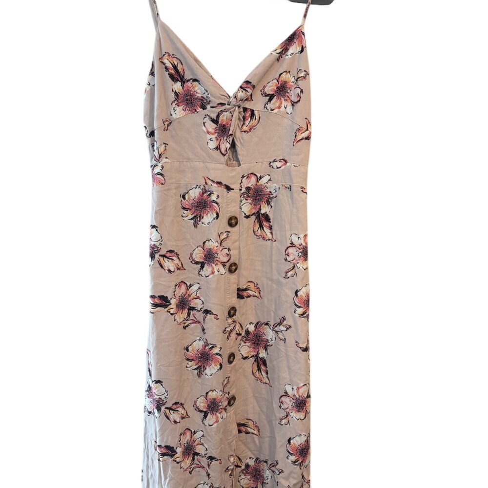 Mimi Chica Floral‎ Tie-Front Midi Dress with Cutout